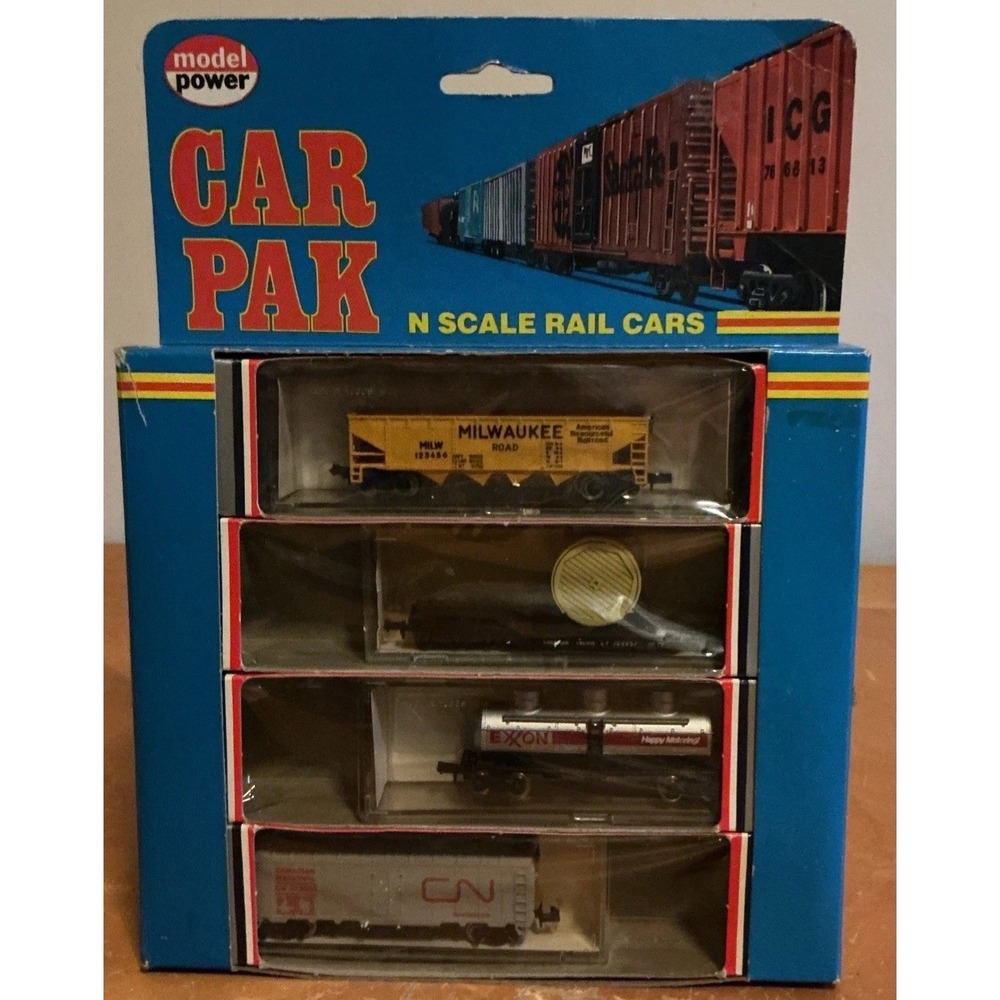 Model Power N Scale‎ Rail Cars 4 Pack 4 Car Pack